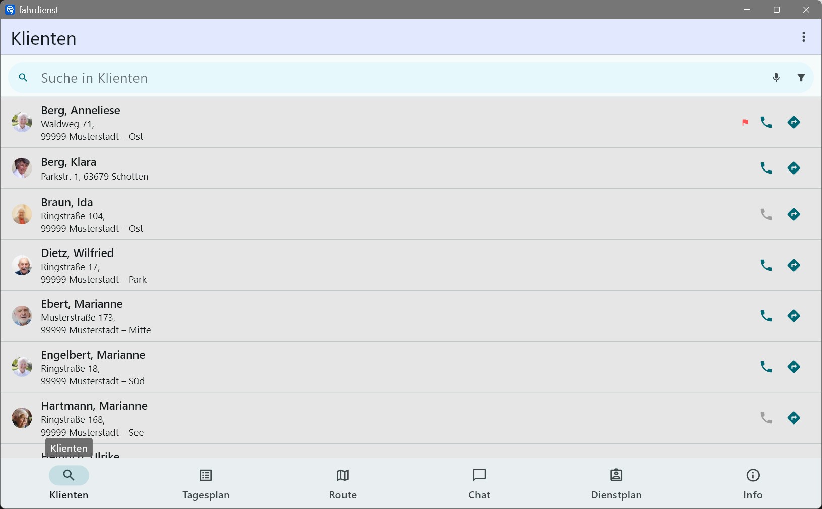 Carefuchs Klientenübersicht